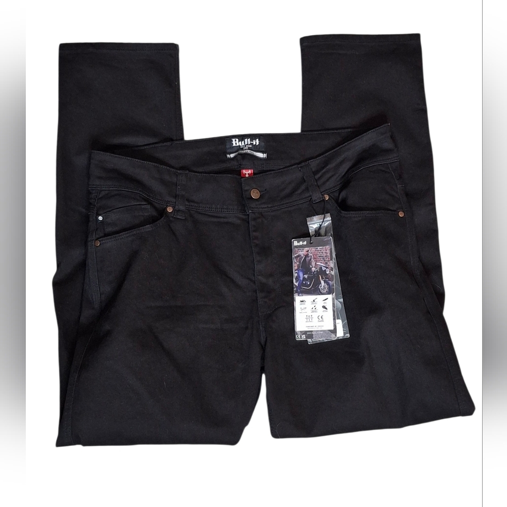 Bull-it Tactical Men's Onyx Black Straight Leg Jeans Covec Motorcycle Biker 38